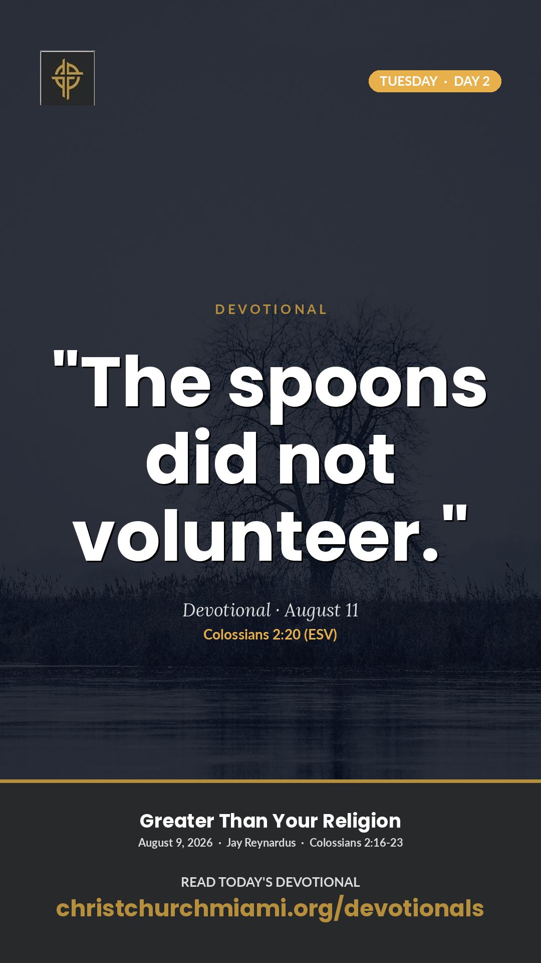TUE devotional